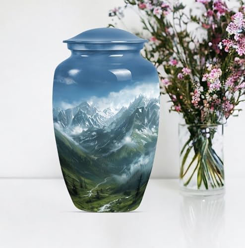 YATHABHISA Large Velvet Bag Cremation Urn for Adult Ashes - Gray