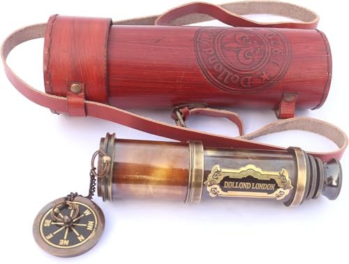 17 Inches Brass Telescope with Leather Case