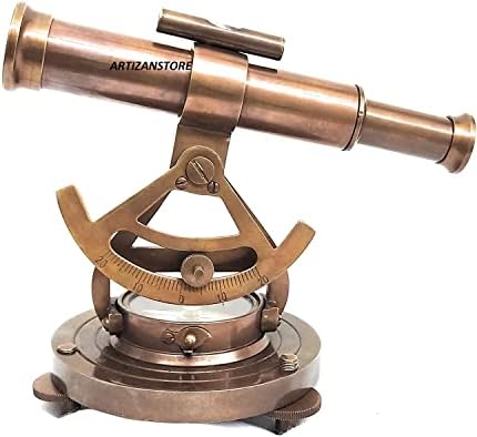 Maritime Brass Telescope with Compass and Level Base