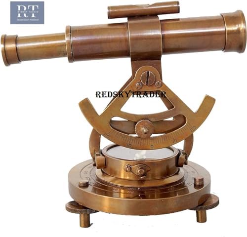 Brass Alidade Telescope 4 Inch with Compass Base