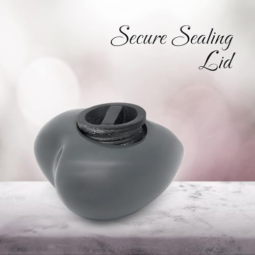 Black Cat Heart Urn for Pet Ashes with Stand