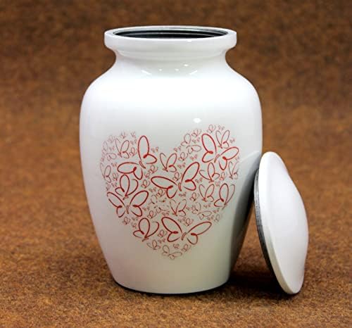 eSplanade Decorative Metal Urn with Butterflies Print