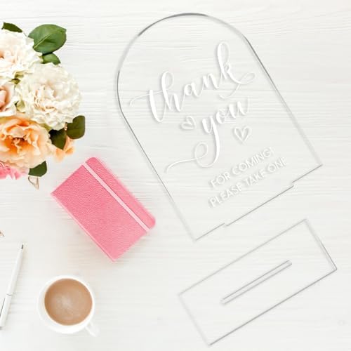 Modern Acrylic Wedding Sign 5 x 7 Inch White