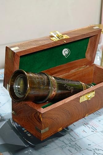 Antique Telescope with Brass Frame and Clear Vision