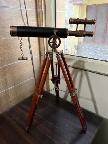 Brass Telescope with Tripod - Nautical Pirate Spyglass