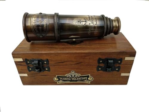 1920 DOLLOND London Brass Pirate Telescope With Wooden Box