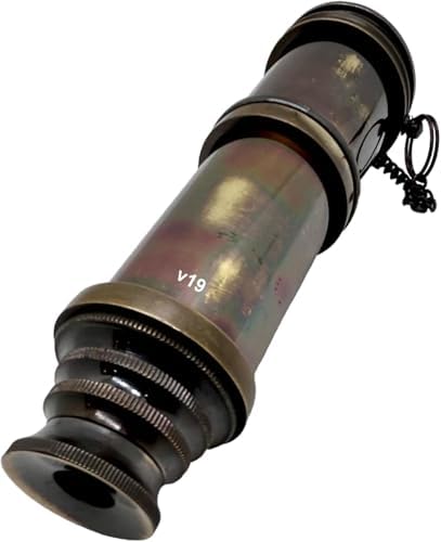 V19 Antique Brass Telescope with Leather Cover