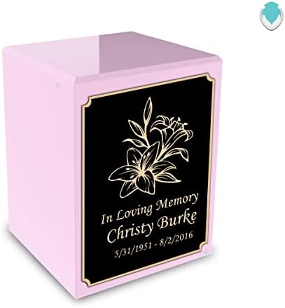 Light Pink Lily Urn Box for Cremation Ashes