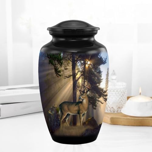 Deer Urn - Handcrafted Buck Urn with Velvet Bag