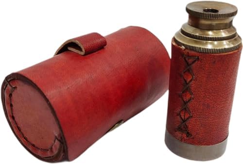 Navirock Brass Antique Leather Brown Telescope
