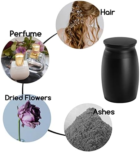 Mini Black Cremation Urn for Ashes 28 Inch Handcrafted Keepsake
