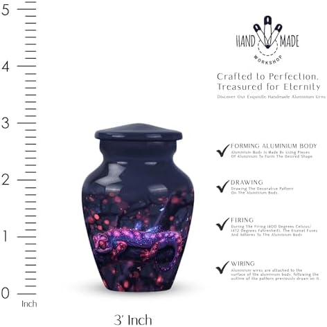Chameleon Keepsake Urns for Ashes - 3 Inch Small Cremation Urn