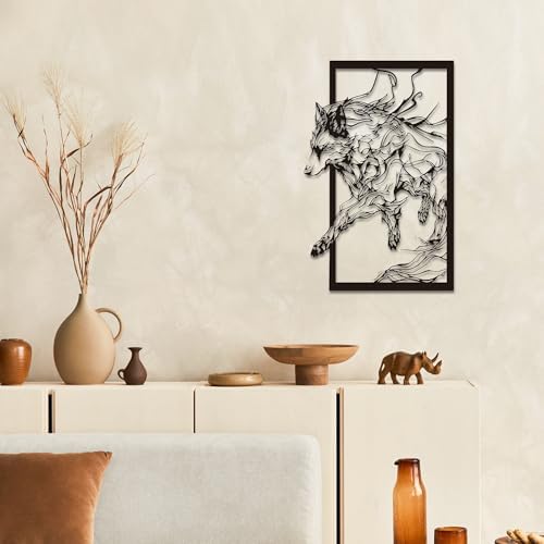 Yateaslu Mystical Metal Wolf Wall Art