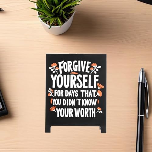Forgive Yourself Motivational Desk Sign Office Decor
