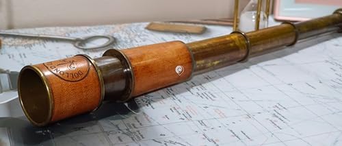 Antique Pirate Telescope 18 Inch Brass with Leather