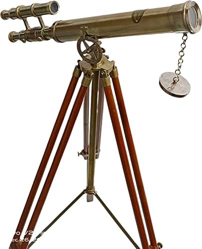 Vintage Brass Royal Telescope with Wooden Tripod