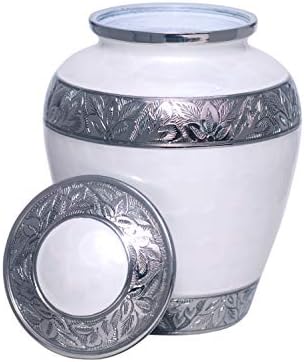 Elite Blue Flower Engraved Cremation Urn for Ashes Adult 200 Cubic Inches