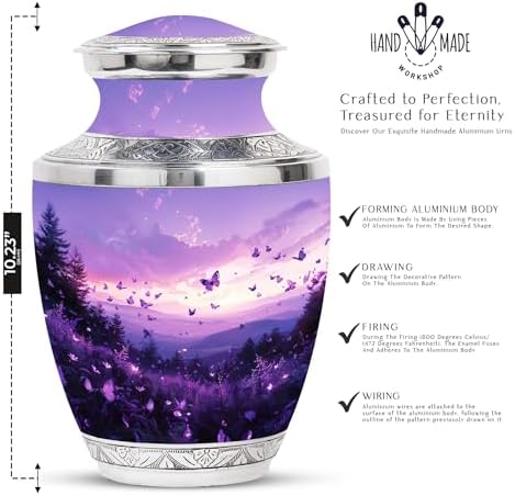 JAGASY Lavender Hills Butterflies Urn for Ashes