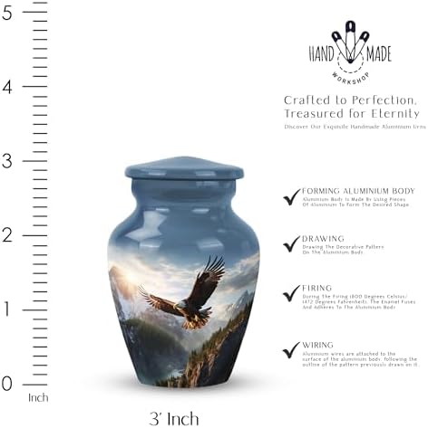 Eagle Flying Valley Mini Cremation Urns Set of 4