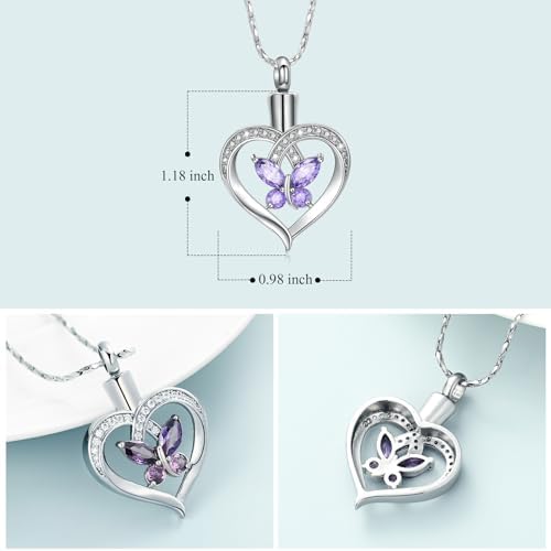 Butterfly Urn Necklace for Women Girls Cremation Jewelry