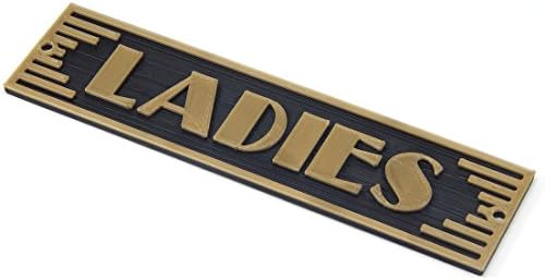 Ladies Toilet Door Art Deco Sign - Silver or Brass Finish