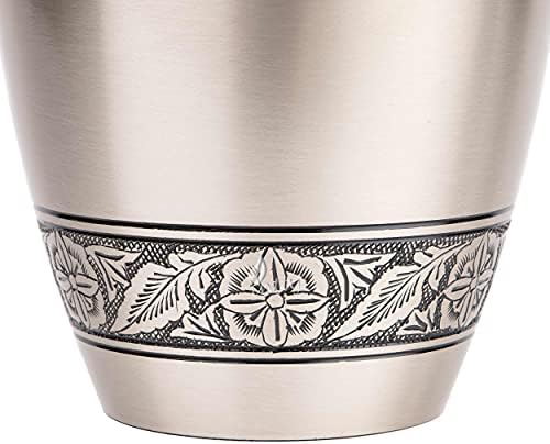 INTAJ Pewter Brass Cremation Urn for Adult Ashes