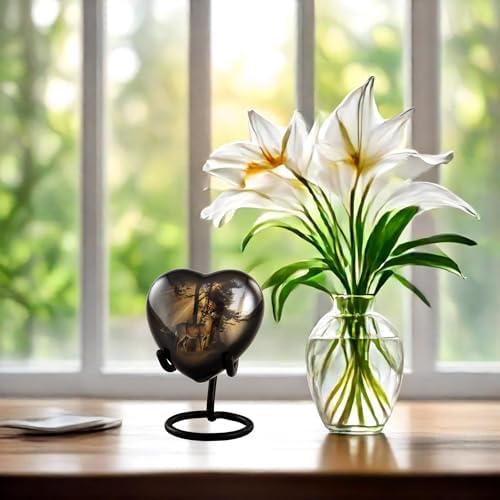 Deer Heart Keepsake Urn with Stand Box Bag
