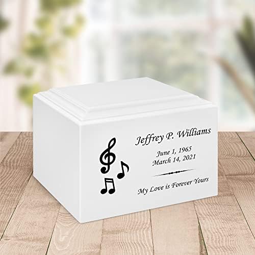 Stonewood Medium Custom Engraved Music Cremation Urn for Human Ashes