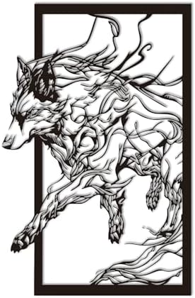 Yateaslu Mystical Metal Wolf Wall Art