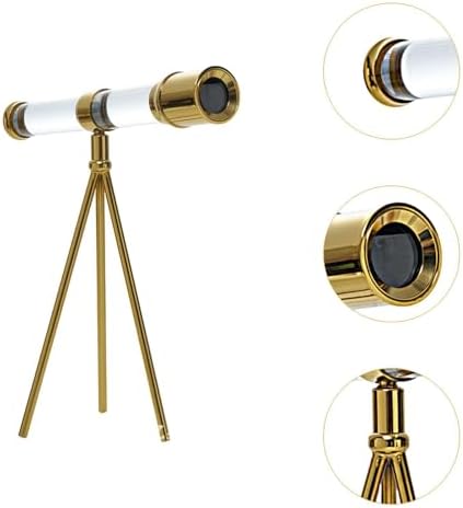 Glass Telescope with Metal Bracket Coffee Table Decor