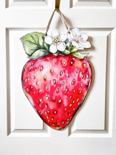 Southern Art Door Hanger with Strawberry Motif