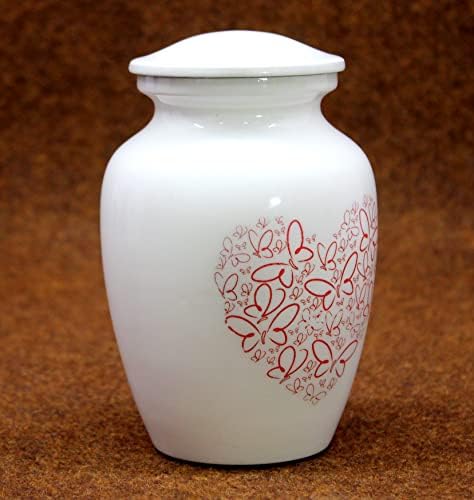 eSplanade Decorative Metal Urn with Butterflies Print