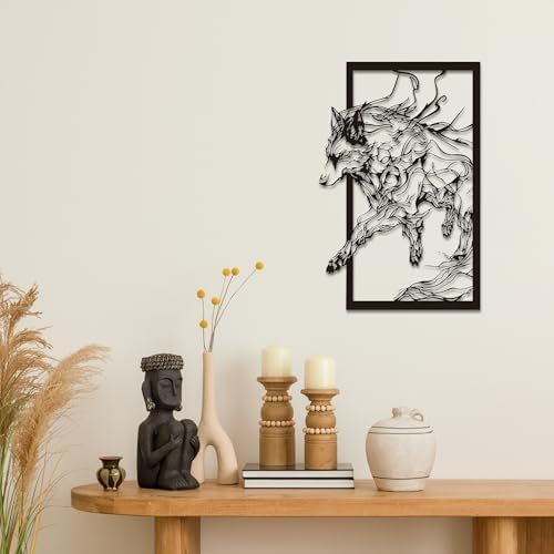 Yateaslu Mystical Metal Wolf Wall Art