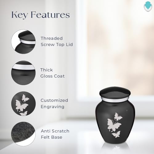 GetUrns Butterfly Cremation Urn with Double Side Engraving