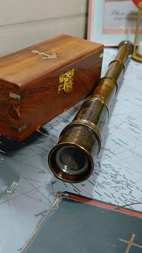 Antique Telescope with Brass Frame and Clear Vision