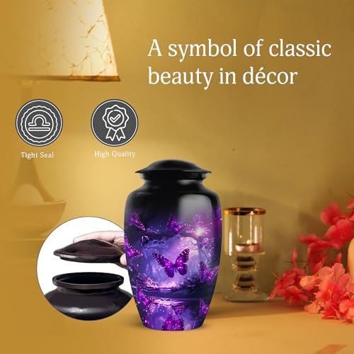 Butterfly Urn - Purple - 10 Inches - Cremation Urn for Ashes