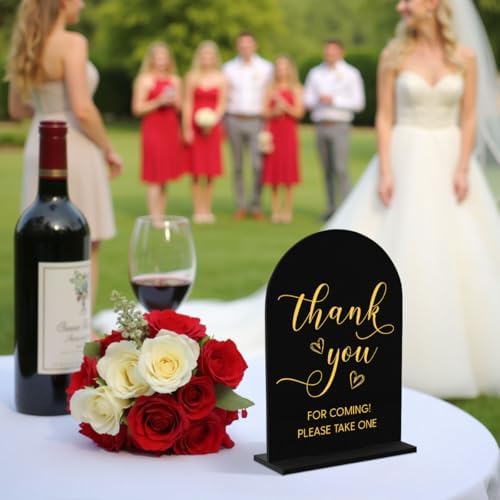 Wedding Sign Thank You For Coming Acrylic 5x7 Inch Black