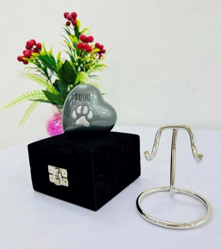 Classic Heart Shaped Grey Footprint Urn for Human Ashes