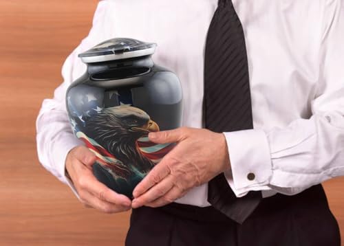 American Honor Urn - Patriotic Flag Eagle Cremation Urn for Ashes