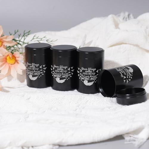 Abigio Mini Cremation Urn Set of 4 Black