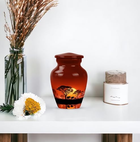 Elephant Keepsake Urn for Ashes Small 3 Inch 2 Pc