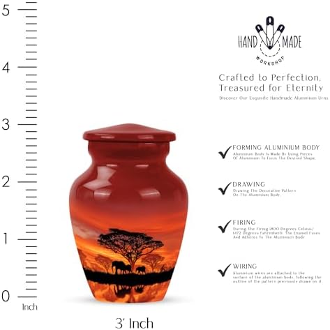 Elephant Cremation Urn Set Large Small for Ashes