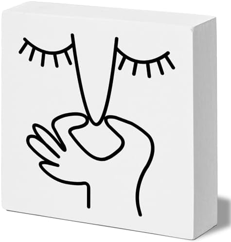 Funny Bathroom Decor Wooden Box Sign 5x5 Inch