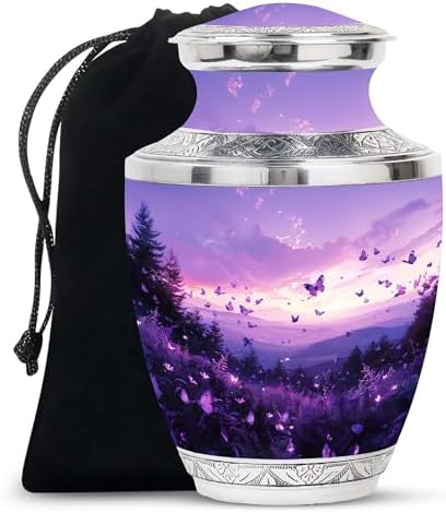 JAGASY Lavender Hills Butterflies Urn for Ashes