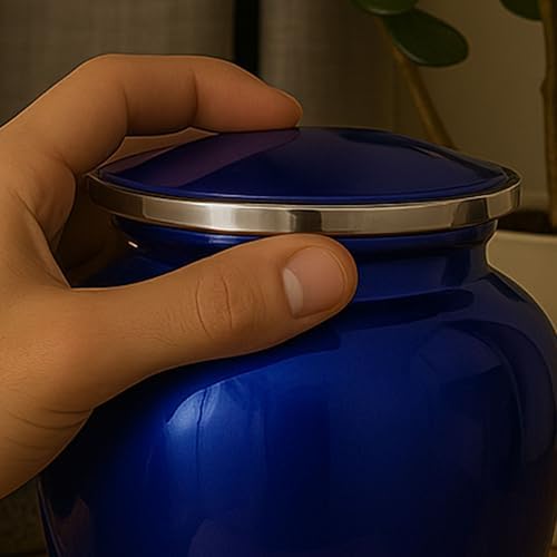 Custom Cremation Urn with Purple Finish and Stars Design