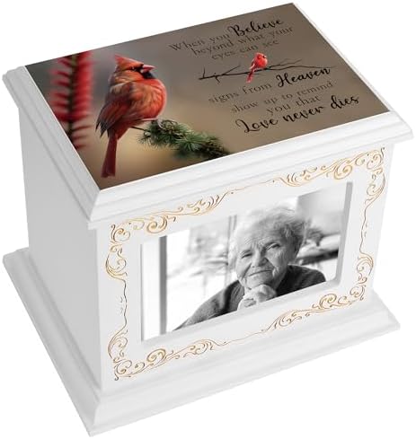 Wooden Cremation Urn with Photo Frame for Human Ashes