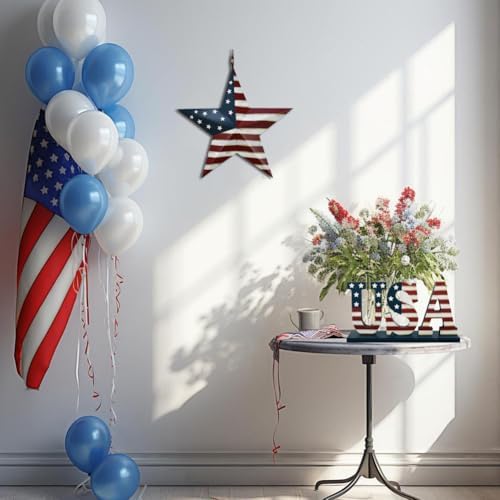 Patriotic Metal Star Wall Art Decor 165 Inch