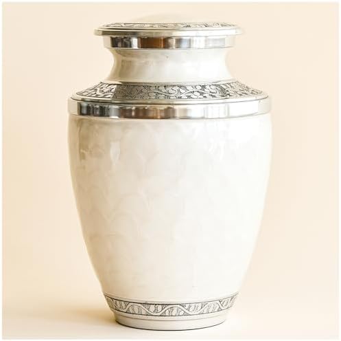 Aspen Studio Ivory Cremation Urn for Adult Ashes - Large Handcrafted Urn