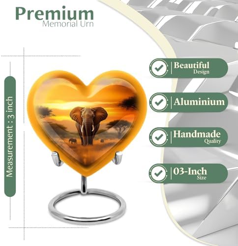 Yatskia 3 Inch Mini Cremation Urn for Ashes