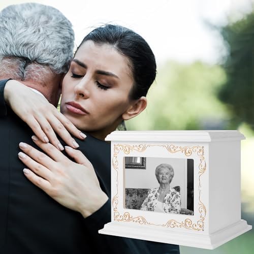 Wooden Cremation Urn with Photo Frame for Human Ashes